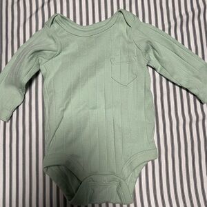 Sage Green Long Sleeve Baby Bodysuit